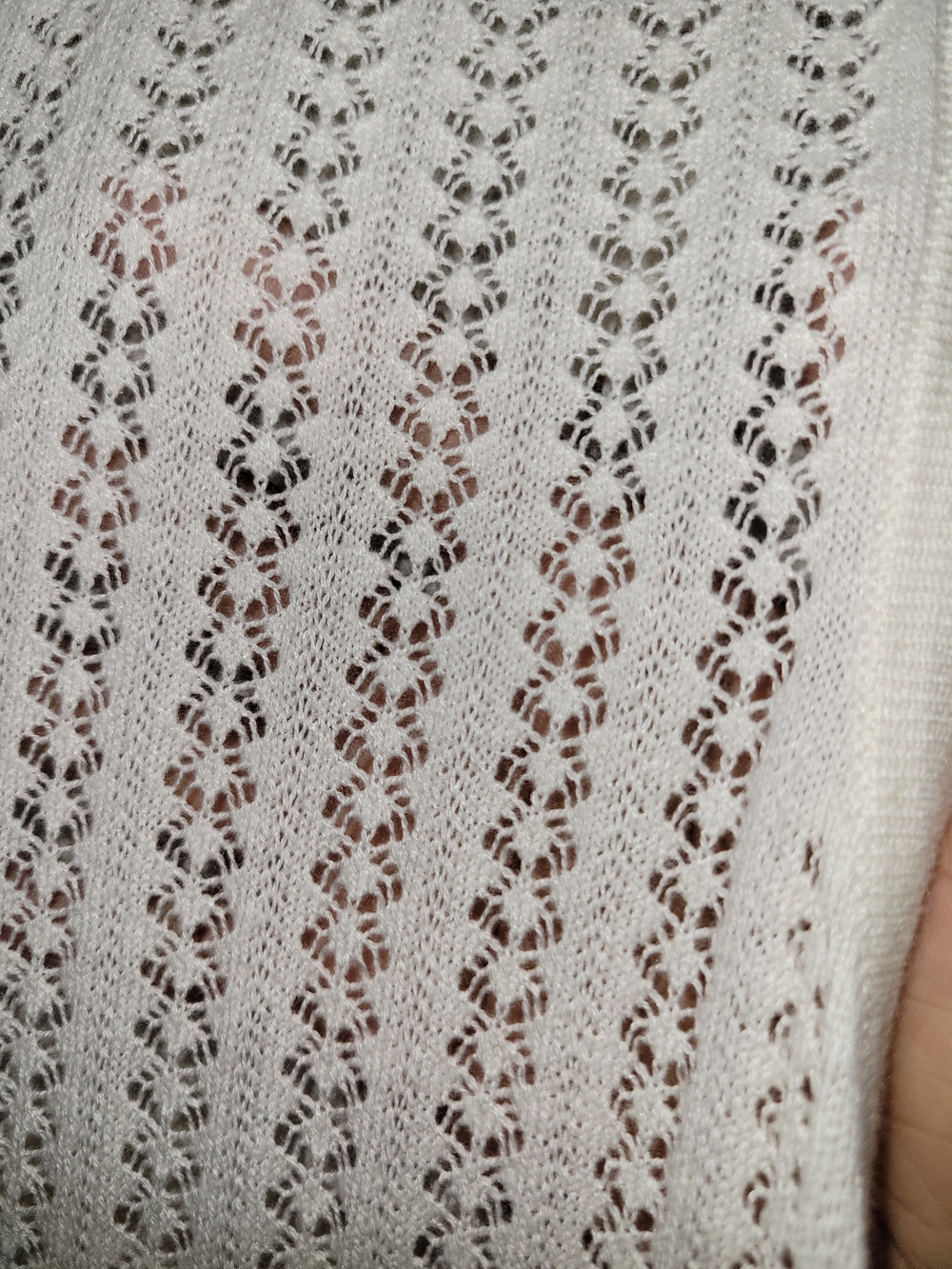 Cream Open-Knit Maxi Sleeveless Dress With Slip 2X - Picture 4 of 6